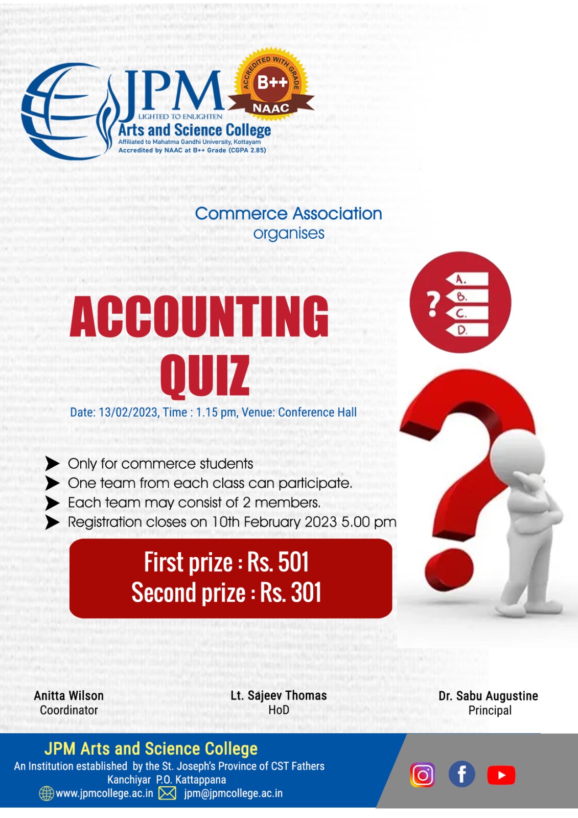 Accounting Quiz Competition for Commerce students